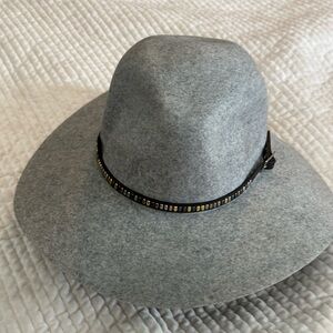 Stylish Gray Women's Hat with multi color belt like Band